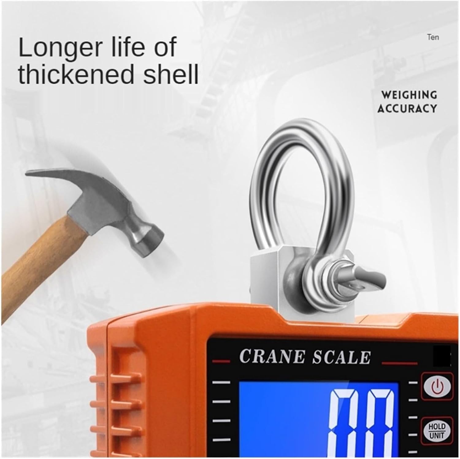 Crane Scale Electronic Industrial Scale, Digital Crane Scale, Crane Scale, 500kg/1000kg 1000Lbs/2000lbs Digital Hook Farm Fishing Outdoor Construction Scale