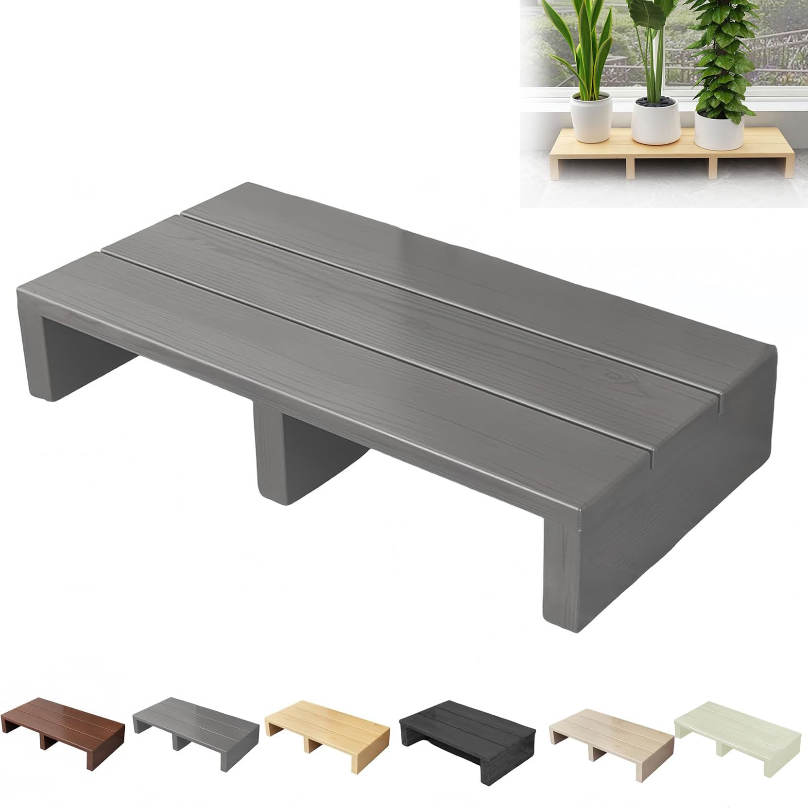 ZYNNEL wooden step stool toilet, garden steps, 5.9" Height One foot stool, outdoor steps anti slip, bedside step for Bedroom, Kitchen, Bathroom, Ideal for Elderly, Safety Stepping Stool