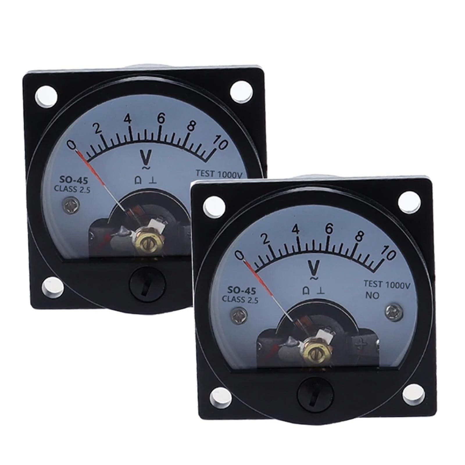 Voltímetro SO-45 CA 5 V 10 V 15 V 20 V 50 V 100 V 150 V 200 V 300 V 500 V Medidor de panel con dial analógico redondo Medidor de voltímetro negro(AC 400V)