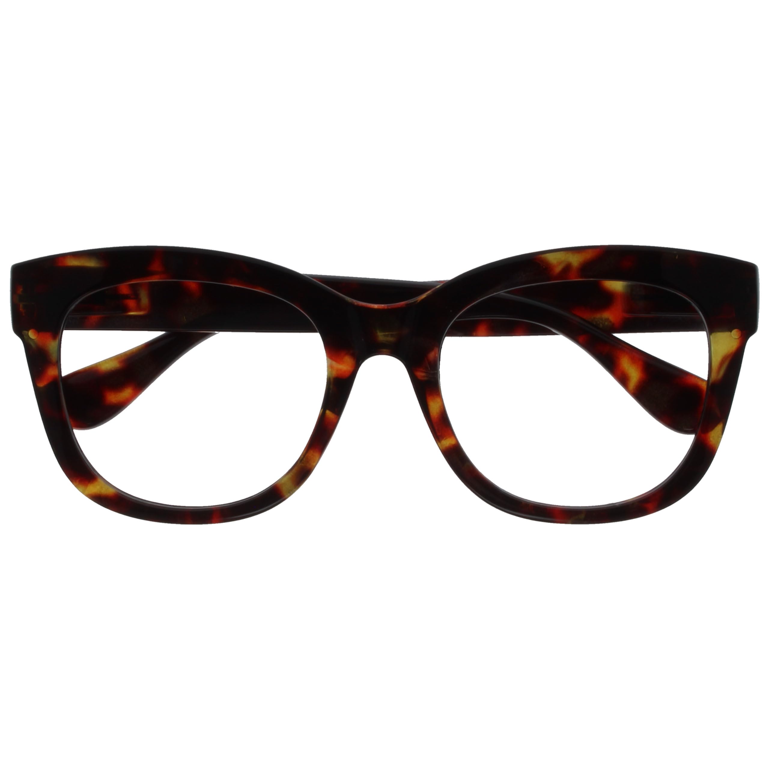 OPULIZE BIG Blue Light Blocking Glasses - Bold Oversized Round Fashion Frame - Anti-Glare Anti-Reflective Computer Gaming - UV & Eyestrain Protection - Brown Tortoiseshell - Mens Womens