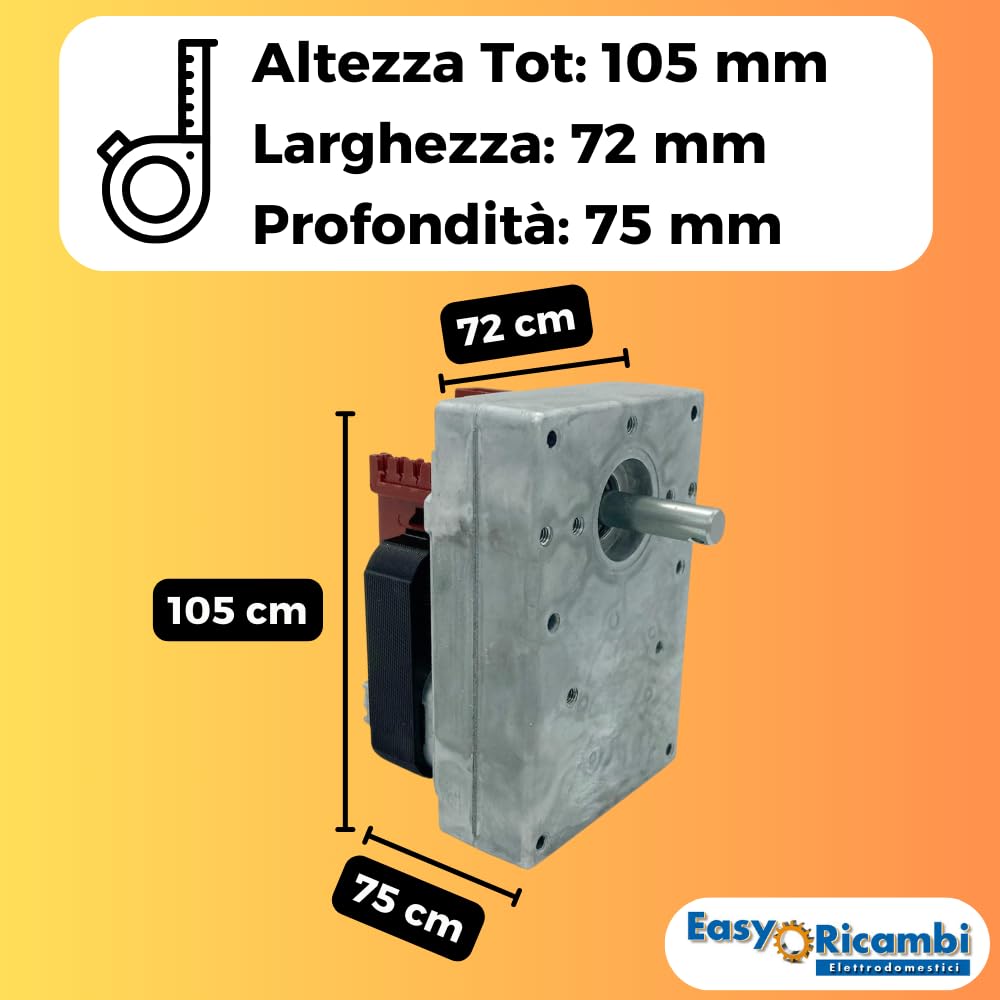 Easyricambi - Motore Girarrosto Elettrico, Motorino Elettrico per Girarrosto, BBQ Elettrico, Forno, Camino, Grill, Barbecue, Modello: Kenta K9171150 2RPM Giri al Minuto 23W Rotazione Oraria 220V
