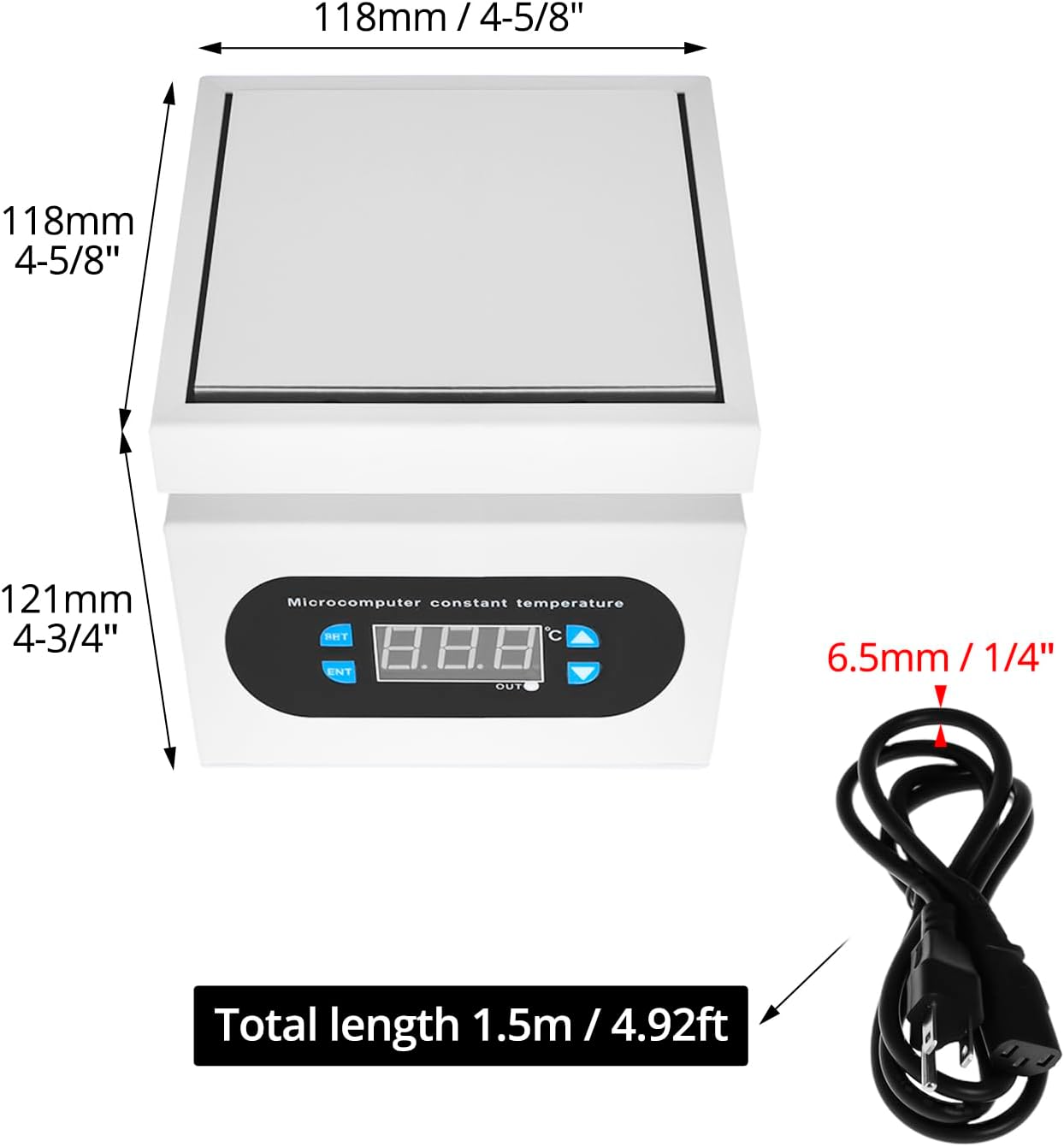 QWORK Soldering Hot Plate, 110V 360W Soldering Station with Digital Display –Electric Preheat Rework Heater Lab for Precision Heating (30°C to 400°C)