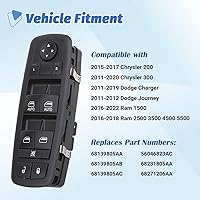 Vista 2 de Interruptor de ventana eléctrica, botón de control principal compatible con Ram 1500 2500 3500 2016-2018, Dodge Charger 11-19, Dodge Journey 11-12