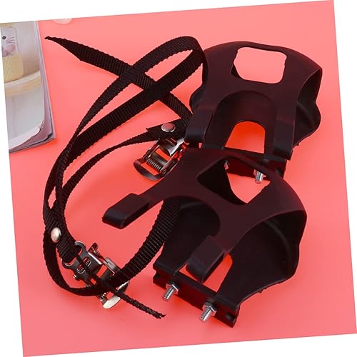 Miniatura 7 de BESPORTBLE 2 clips ajustables para dedos de bicicleta con correas fijas, clips de seguridad de pedal de plástico para ciclismo de montaña y