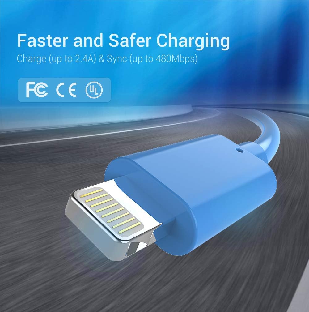 Marchpower MFi Certified Lightning Cable - 3Pack 3FT 6FT 9FT Extra Long USB Charging Cable Compatible with iPhone 11 Pro Xs Max XS XR X 8 7 6S 6 Plus SE 5S 5C 5 iPad iPod and More - Blue