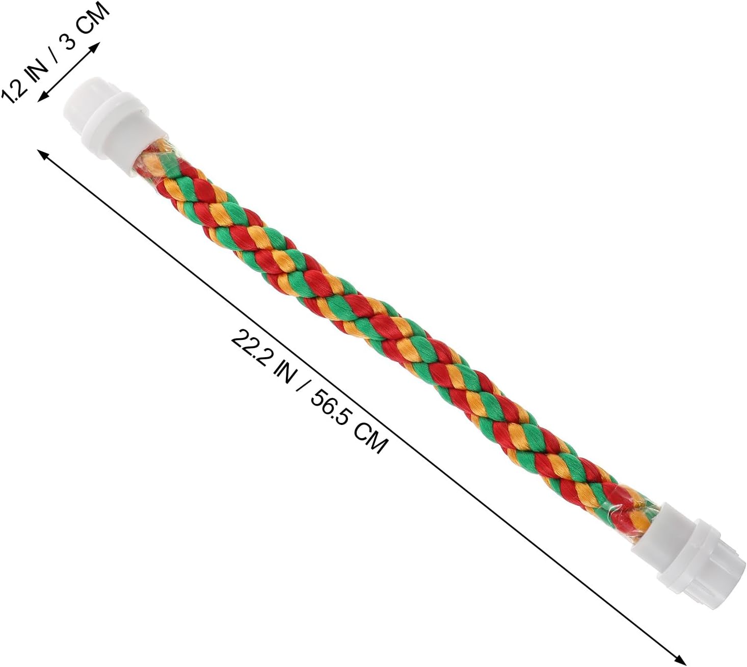 Parrot Rope Perch Climbing Set, 2Pcs (32Cm 56.5Cm) Sturdy Cotton Rope Bird Ladder with Paw Grinding Stand for Cage Accessories and Chewing Birds