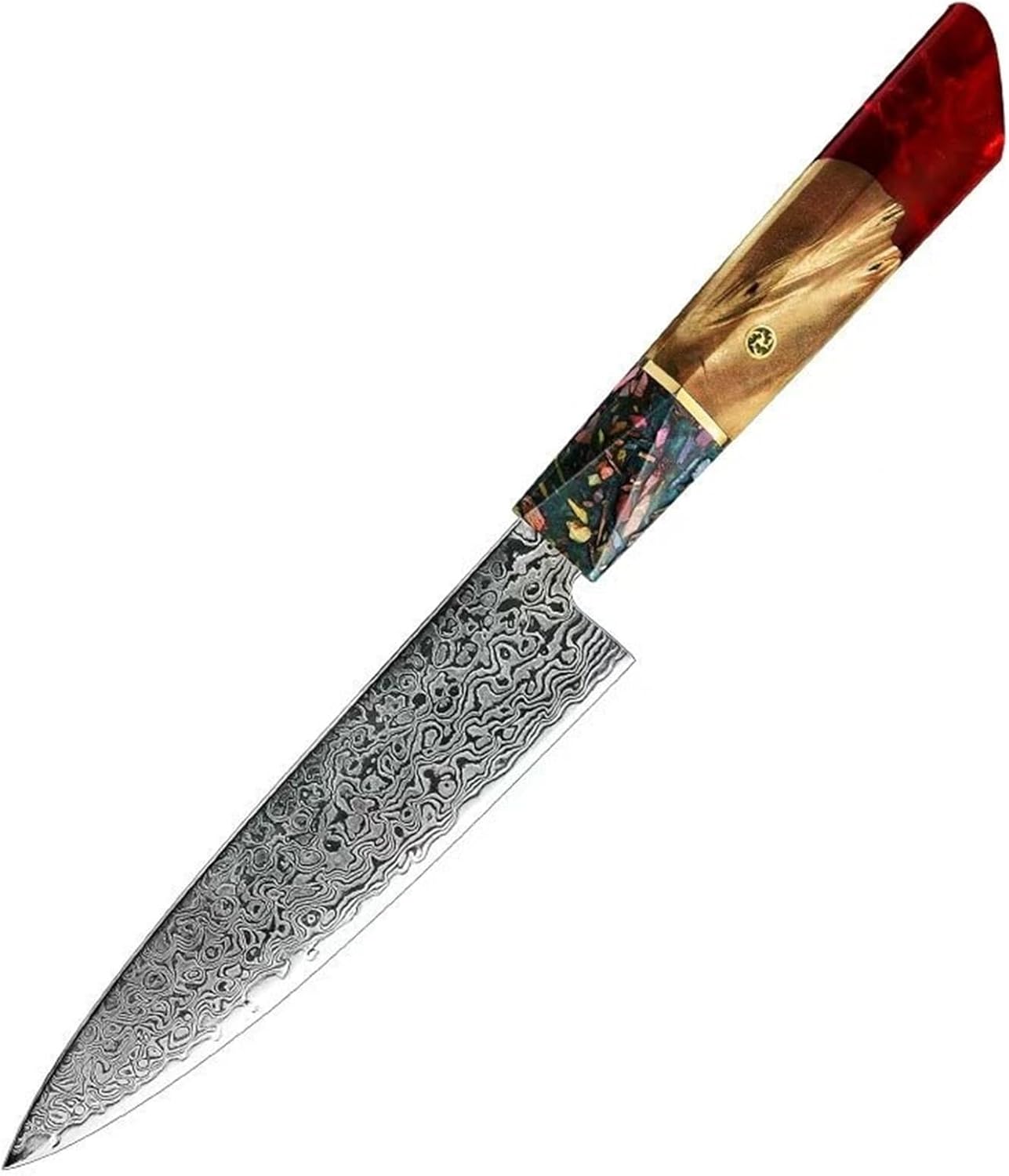 High Carbon Steel Kitchen kiritsuke santoku chef Utility Knife Set with G10&wood&resin(4pcs)