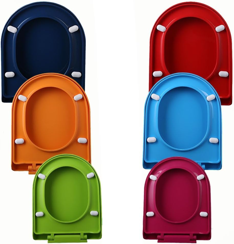 Abattant de toilette en forme de U rouge soft close - 6