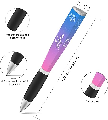 Miniatura 38 de ANINKABOVE Bolígrafos de signo del zodiaco Sagitario (bolígrafo de 3 lados en estuche acrílico) Regalo de bolígrafo del zodiaco, diseño