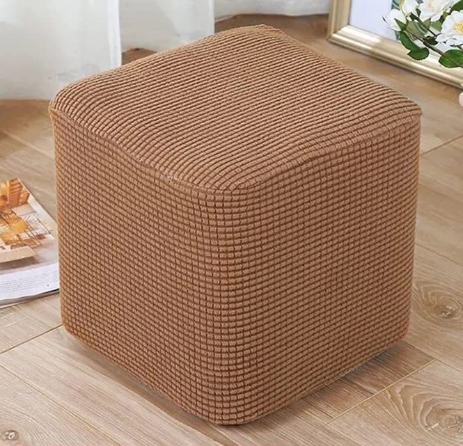 WOYAOFEI Square/Round Ottoman Slipcover Cover Stretch Footstool Foot Stool Covers Ottoman Cover, Thicked Cover For Pouffe, Decorative Washable Sofa Foot Rest Cover (Color : #7, Size : (30X30CM))