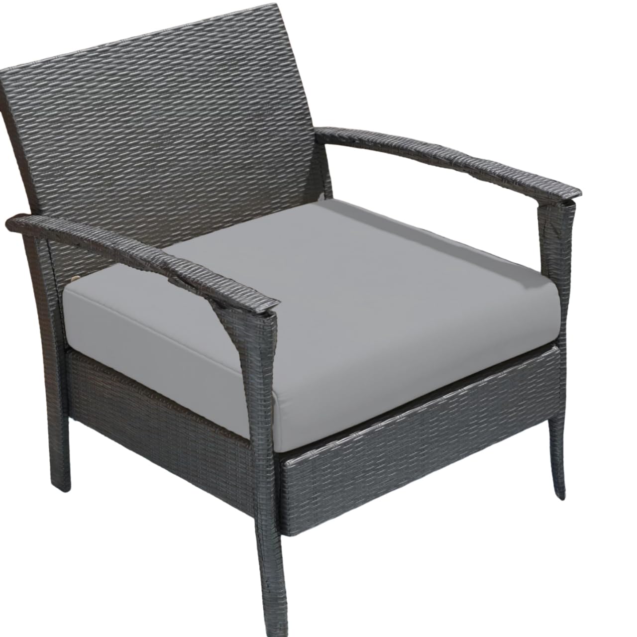 Crescent Textile Outdoor Rattan Chair Seat Pads Cushion Pad Waterproof Material for Garden Furniture Kitchen Dining Living Room Patio Office Coffee Shop Seat Pads (Silver, 45 X 45 X 10cm)