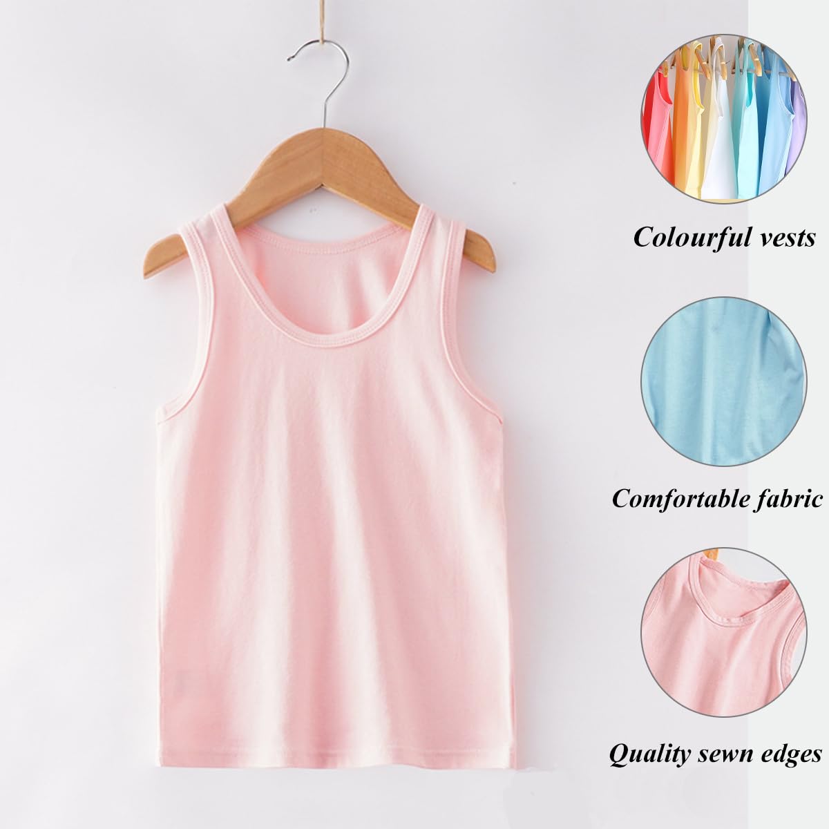 Paquete de 5 Chalecos Tipo Camisola para niñas, Camisetas Interiores Suaves sin Mangas para niños, Camisetas sin Mangas Lisas, Ropa de Baile de Gimnasia de Ballet con Espalda Cruzada