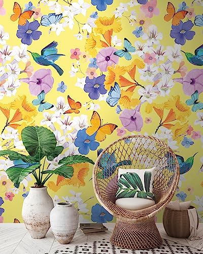 Papier peint fleurs facile à poser pour masquer les défauts des murs - 7