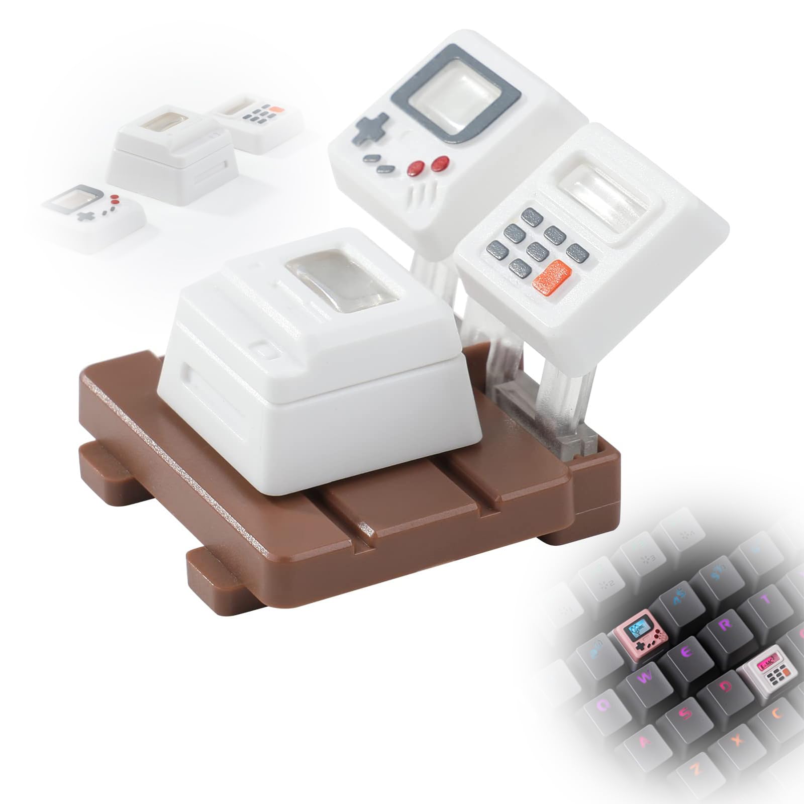 Custom Keycaps, Cute Keycap, Custom 3D Keycap, ESC Key R4 Profile Shine-through Keycap, for Mechanical Keyboard, Retro Mini Gaming Pad Keycap, Mini Esc Keycap with 3 Detachable Panels Backlit Keycap