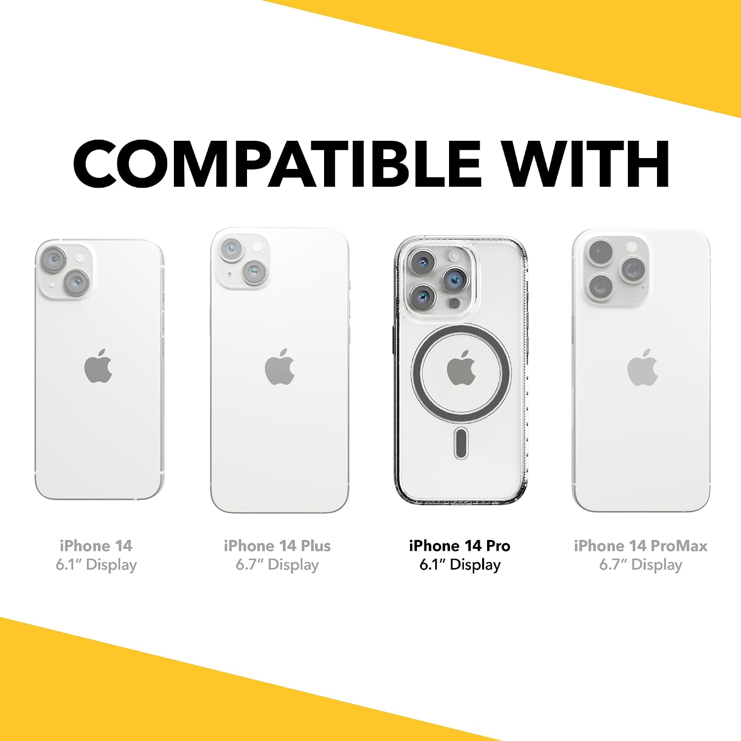 cellhelmet Apple iPhone 14 Pro Magnitude Case 2022 Shock & Drop Proof Durable in Crystal Clear