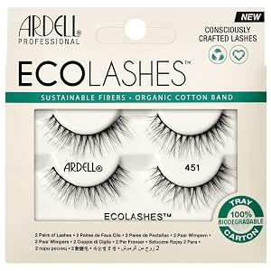 Ardell Eco Lashes Natural 451 - Sustainable False Eyelashes Reusable Strip Lashes Vegan Cruelty-Free 2 Pairs