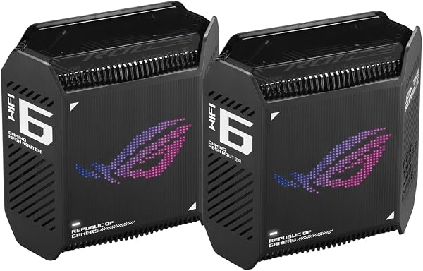 ASUS ROG Rapture GT6 Tri-Band WiFi 6 Mesh WiFi System, covers up to 540㎡, 2.5 Gbps port, triple-level game acceleration, ASUS RangeBoost Plus, 5.9 GHz, free lifetime network security - 1