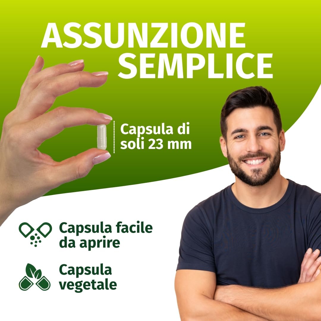 Green Naturals® L-Glutammina – Alto dosaggio 3.000 mg per dose giornaliera – Aminoacido puro in forma libera da fermentazione naturale – 100% vegana & senza additivi – 240 capsule (60 giorni)