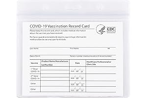 5 Pack Clear Immunization Card Holder Vinyl Protector