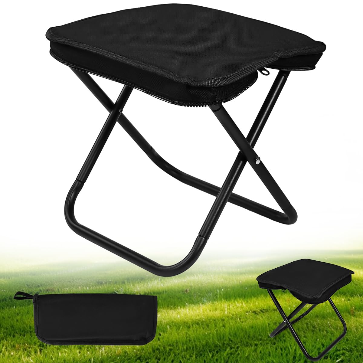 FuxFuis Mini Taburete Plegable Playa Plegable Asiento Portátil Taburete Plegables para Exterior Taburetes Plegables Portatil Mini Sillas Camping Plegable Silla Portátil Camping para Pesca Picnic Viaje