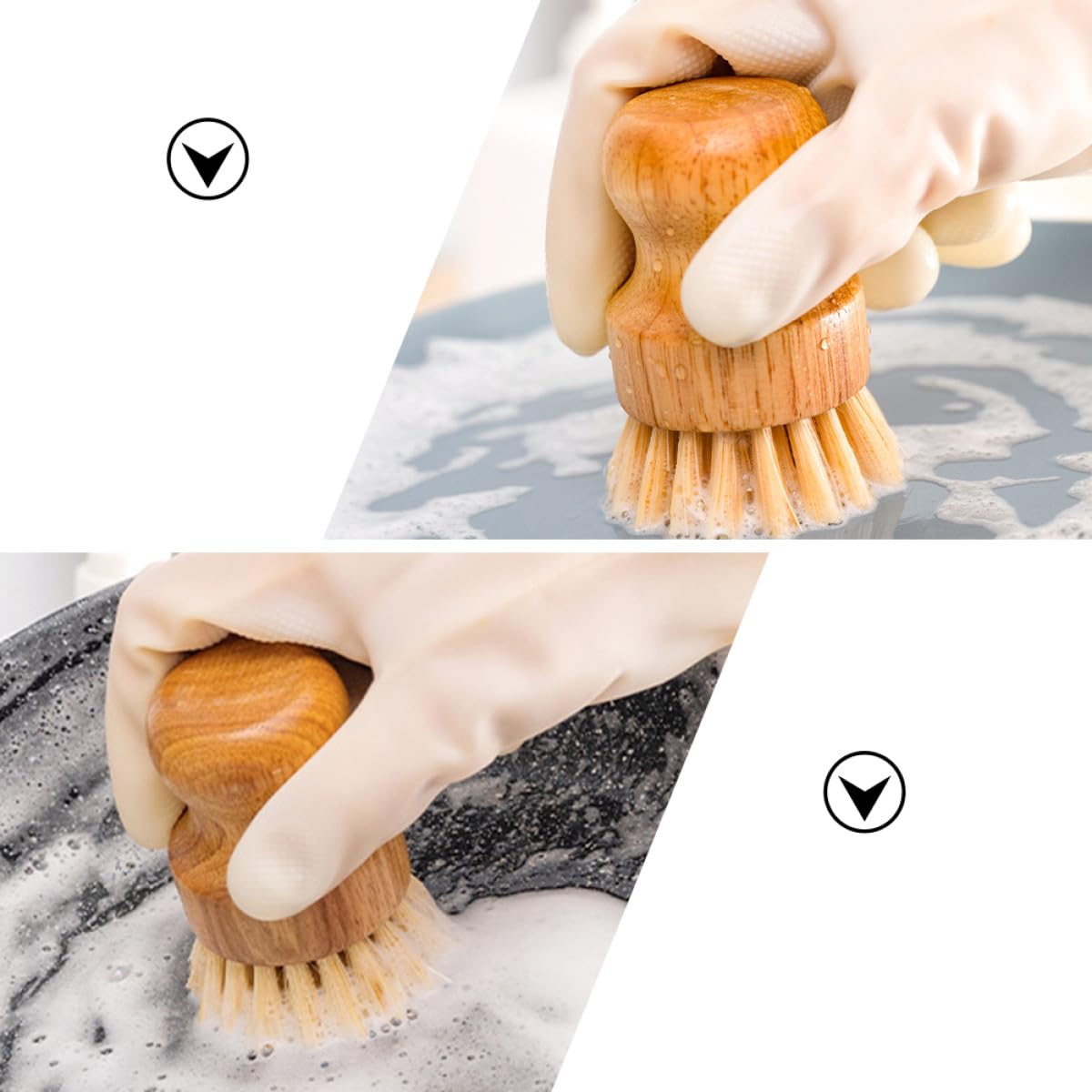 FRCOLOR 3 Juegos Cepillos de Limpieza para Cocina Cepillo Multi Funcional de y Cerdas Densas para Fregar Platos Sartenes y para Hogar y Restaurantes