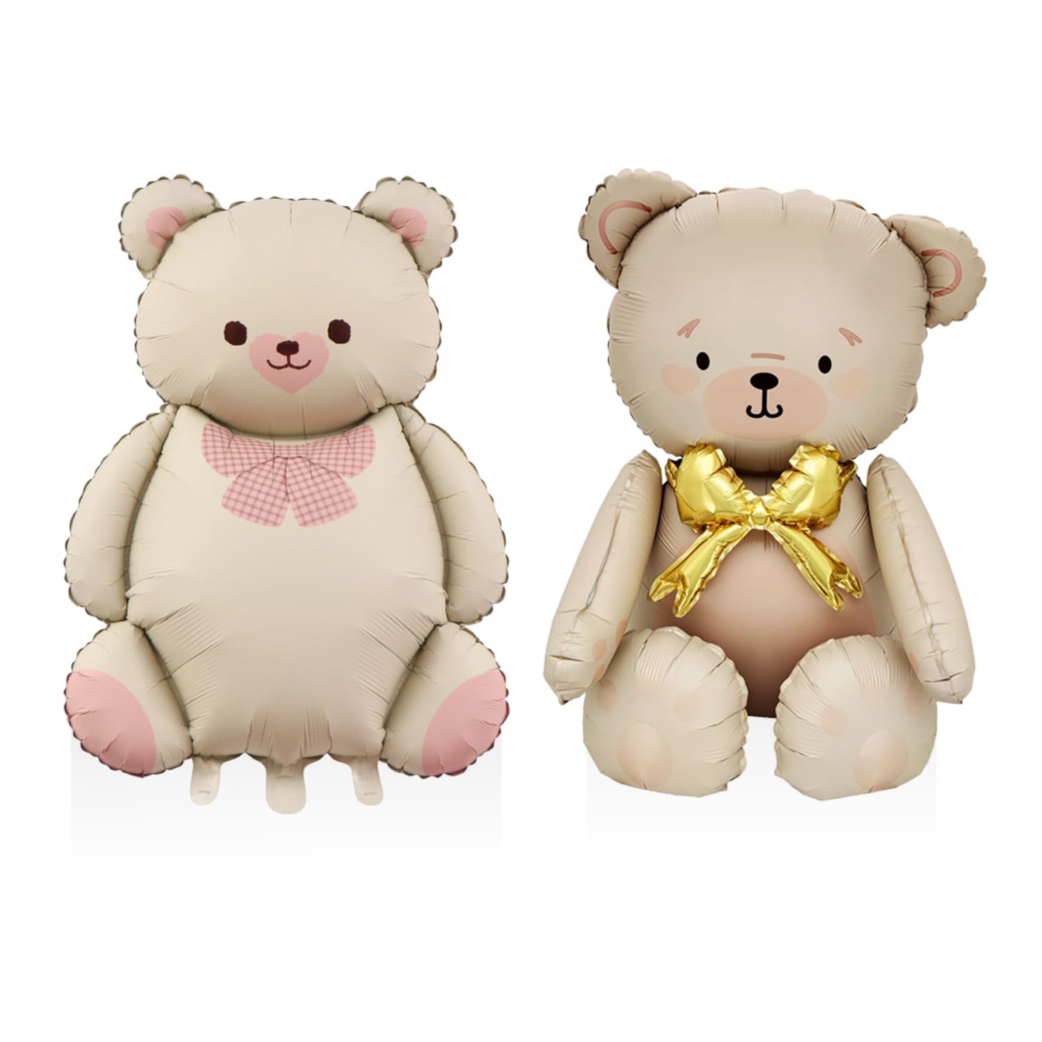 Rnskfg Vibrant/Pastel Shades 1 Piece Bow Balloon And 1 Piece Bear Balloon, Cute Cartoon Balloon, Children's Inflatable Toys, Birthday Party Decorations.