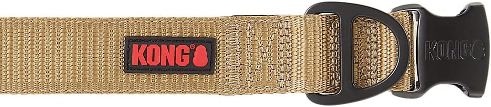 KONG Max HD Ultra Durable Neoprene Padded Dog Collar (Medium, Tan)