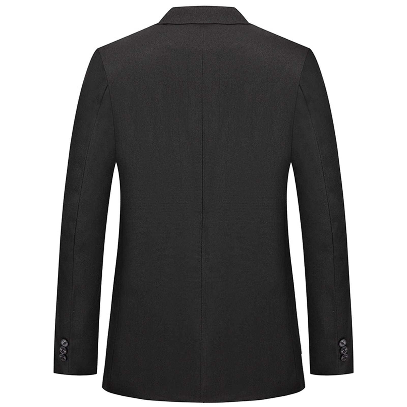 Maiyifu-GJ Men's Casual Slim Fit Sport Coat Solid 2 Button Notched Lapel Suit Jacket Lightweight Daily Prom Tuxedo Blazer (Black,3X-Large)