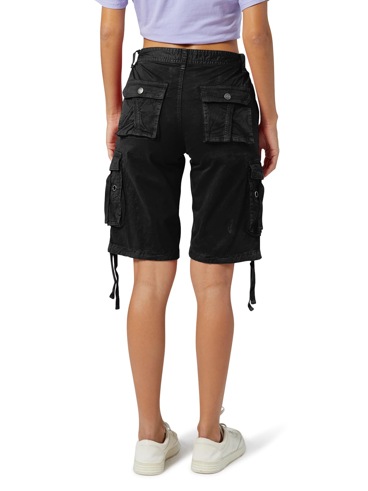 Aeslech Damen Cargo Shorts mit Multi Taschen Casual Bermuda Wandershorts