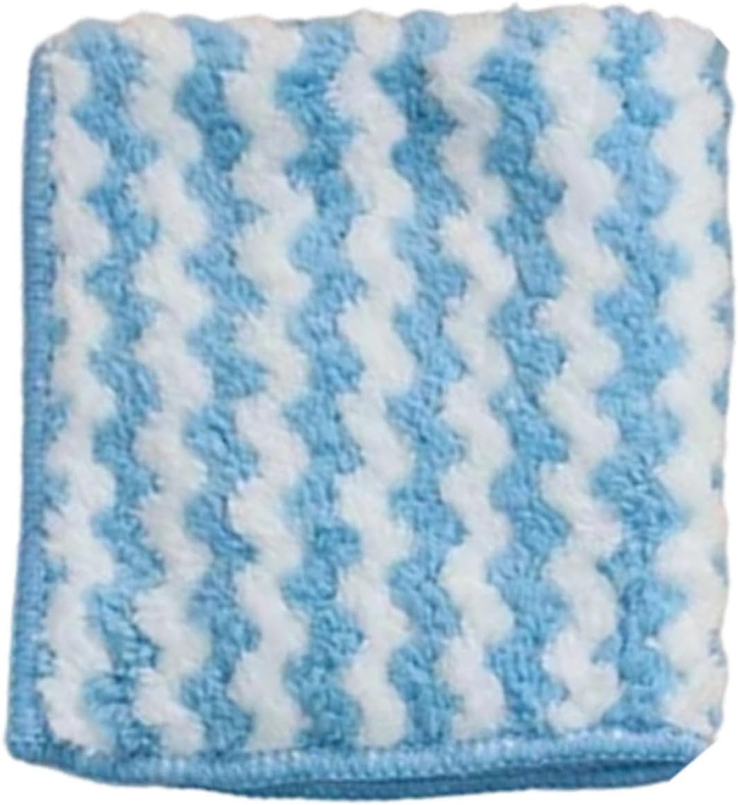 10" X 10" Soft Microfiber Cleaning Cloths, Wave Stripe Ultra-Absorbent Lint-Free Reusable Washable Quick Dry Kitchen Cleaning Cloths, High Density Microfiber Cleaning Cloth for Glass Dishes Bathroom
