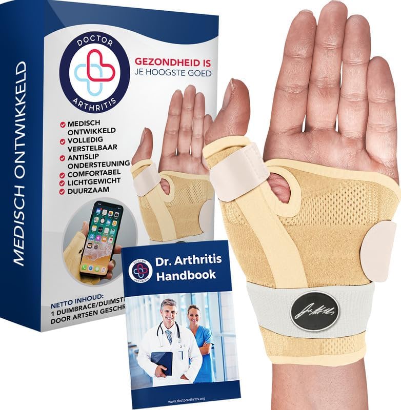 Doctors Designed Wrist Bandage, Thumb Brace Left / Right, Wrist Support with Thumb Splint / Stabilising Wrist Support with Thumb Brace [Skin Colour, Single Pack]