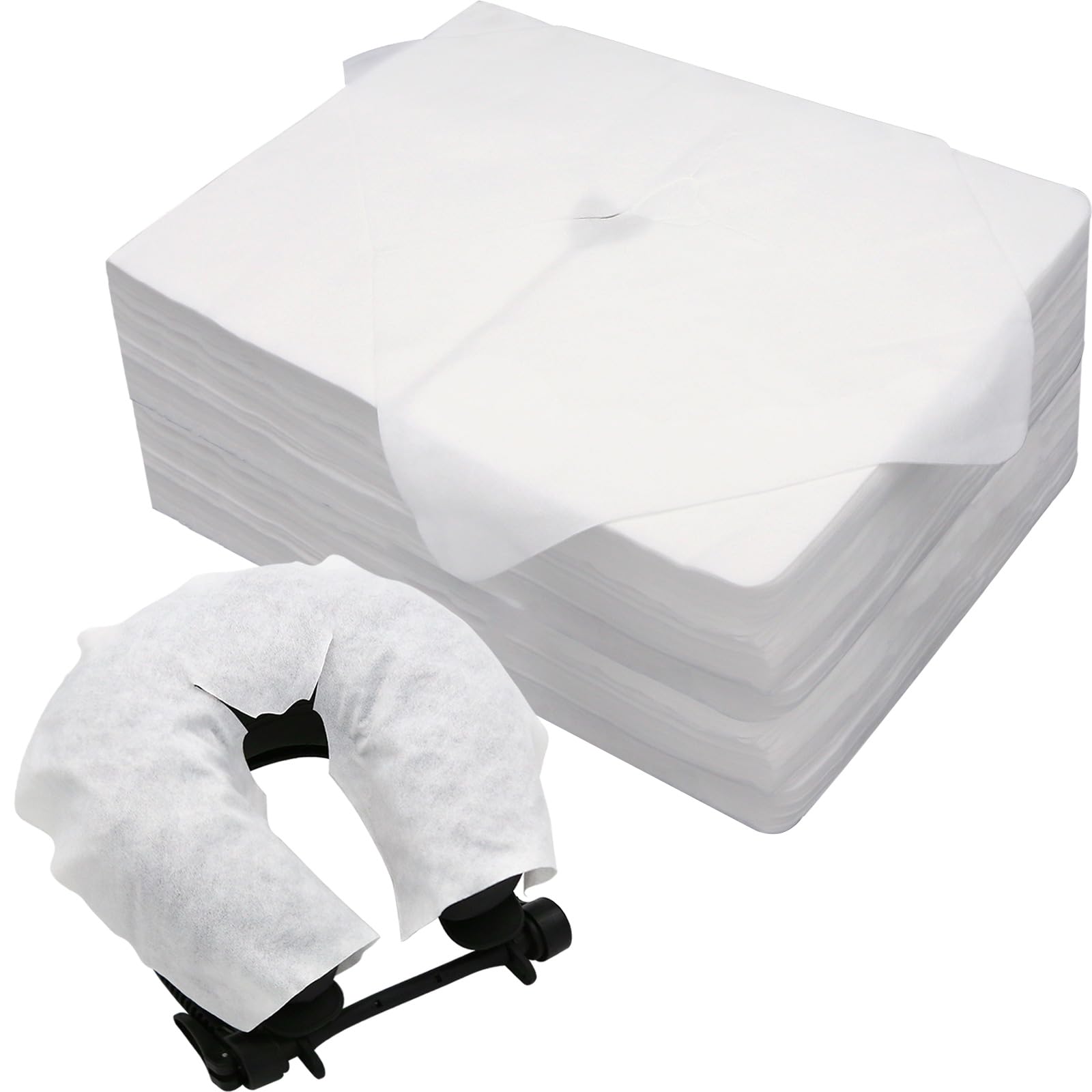 Luriseminger Disposable Face Cradle Covers–Medical-Grade, SPA Face Rest Covers Headrest Covers for Massage Tables Massage Chairs 16x 12inches/ 40 x 30