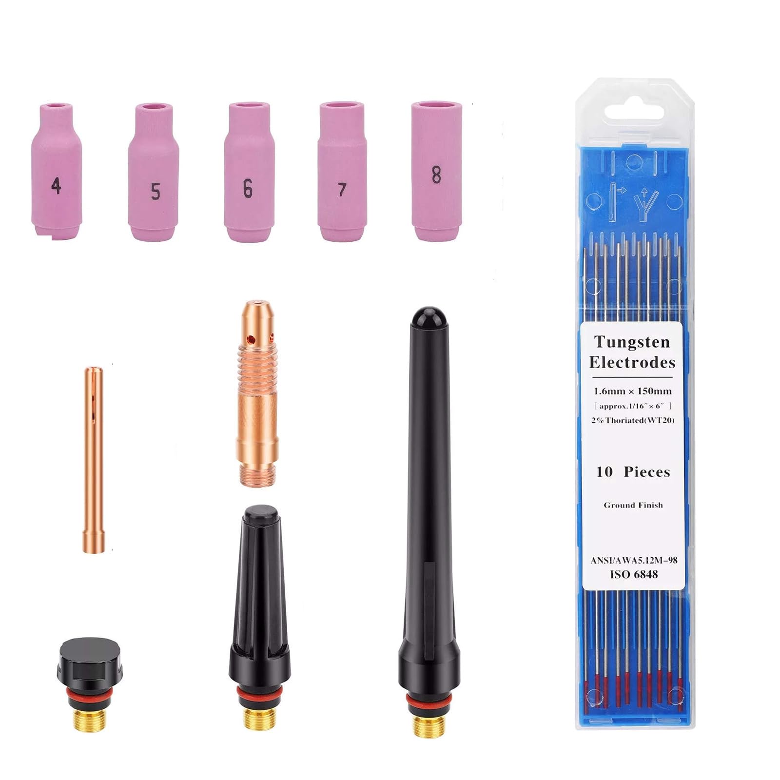 48pcs TIG Welding Torch Gas Lens Kit for WP-17/18/26