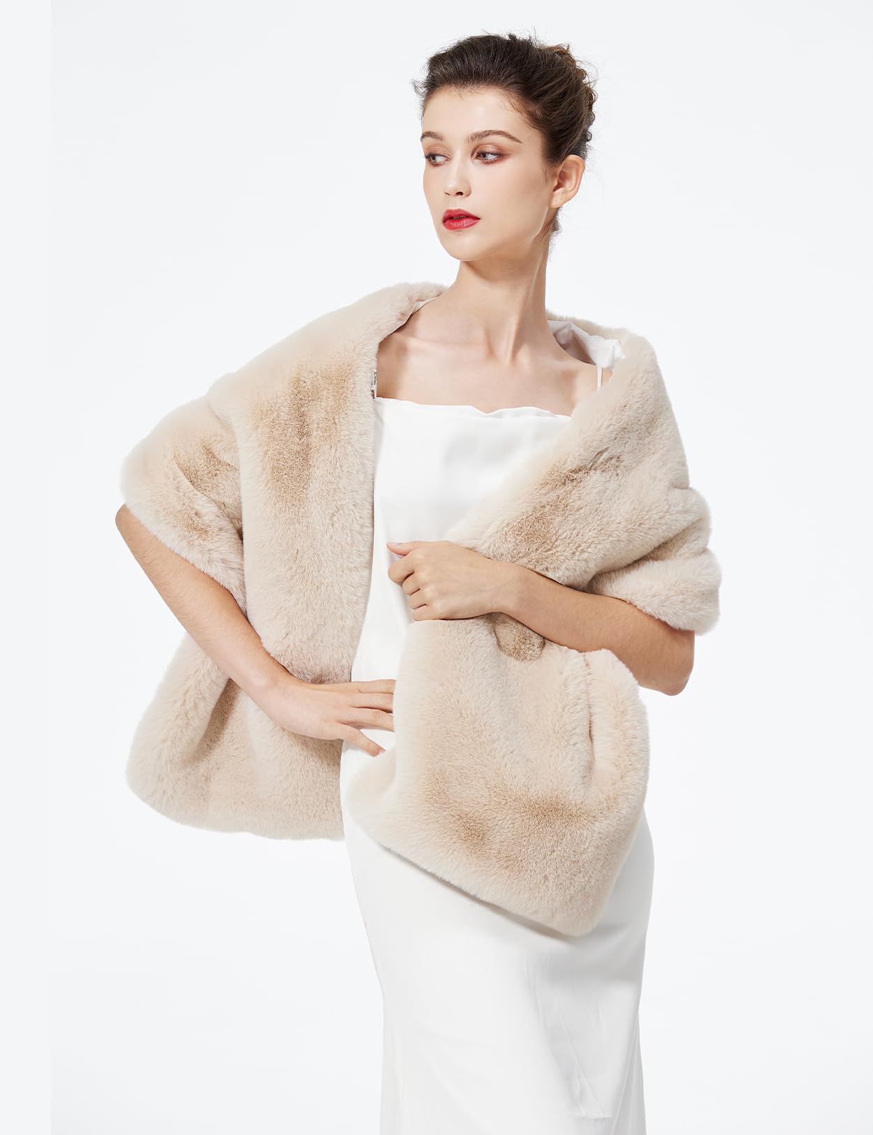 BEAUTELICATE Estola Chal Pelo Mujer Boleros Mantón para Fiesta Bodas Novia Invierno Vestido de Noche