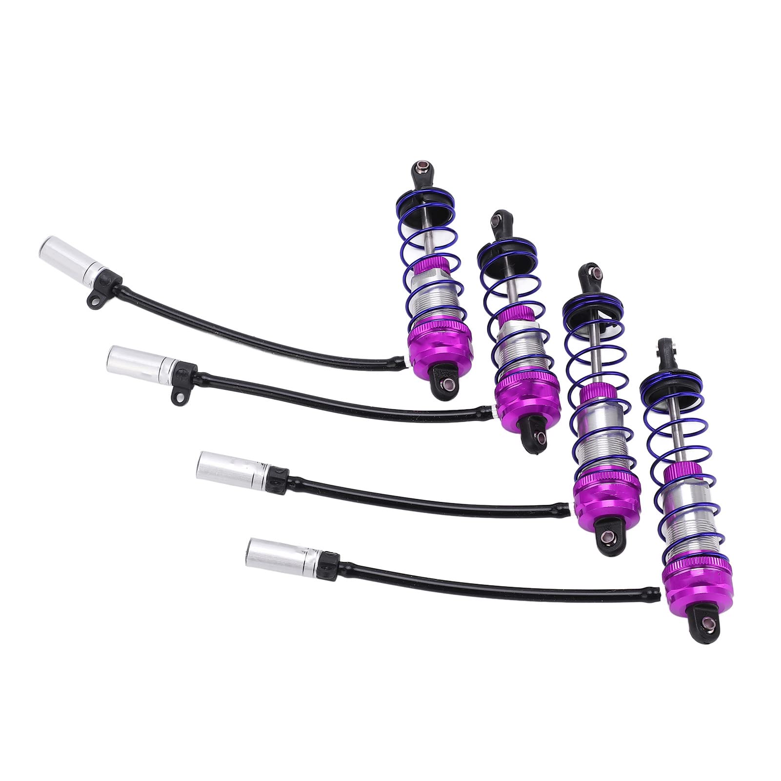 Amortyzator ze stopu aluminium regulowany olej 92mm przód 105mm tylny amortyzator samochodowy RC do samochodu 1/10 RC (fioletowy)