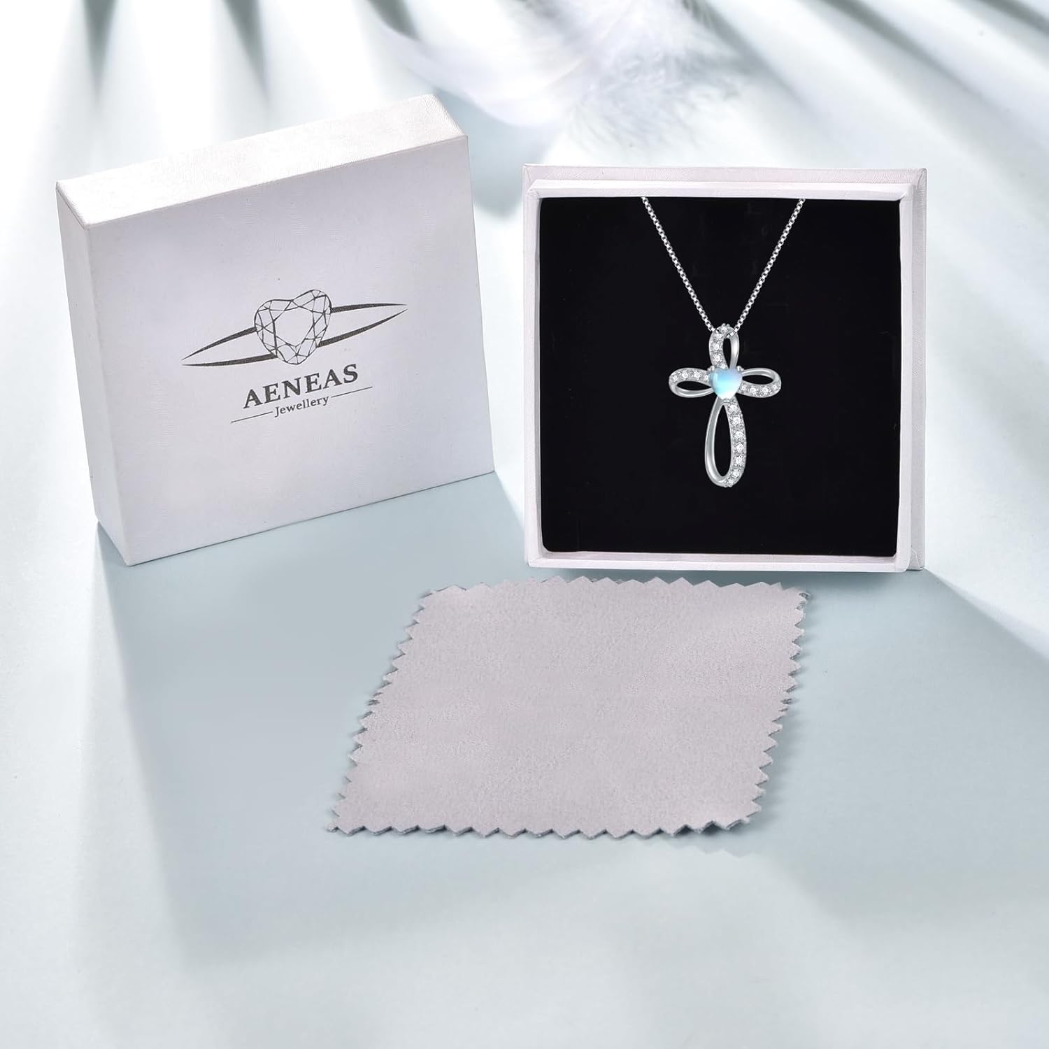 AENEAS Sterling Silver Cross Necklace for Women Birthstone Necklace Cross Necklace Birthstone Jewelry Gifts for Birthday Mothers Day - Image 6
