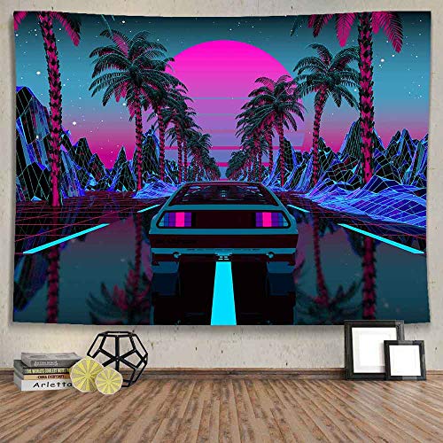 1980s Sci-Fi Super Sports Car Tapestry