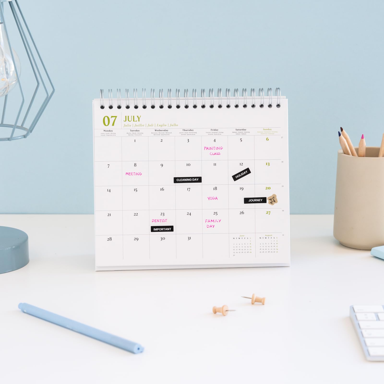 Calendrier De Bureau 2026 Van Gogh - Mensuel 17x20cm, Papier 300g, Multilingue, De Janvier à Décembre