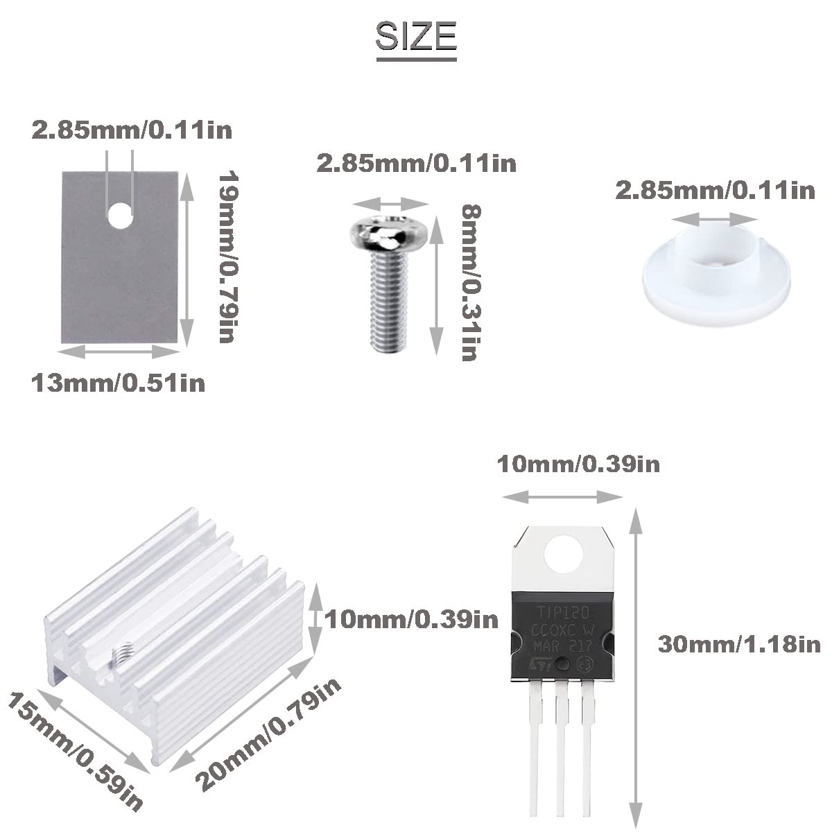 TIP120 Transistor NPN 5A 60V TO-220 Darlington di potenza epitassiale in silicio per Arduino