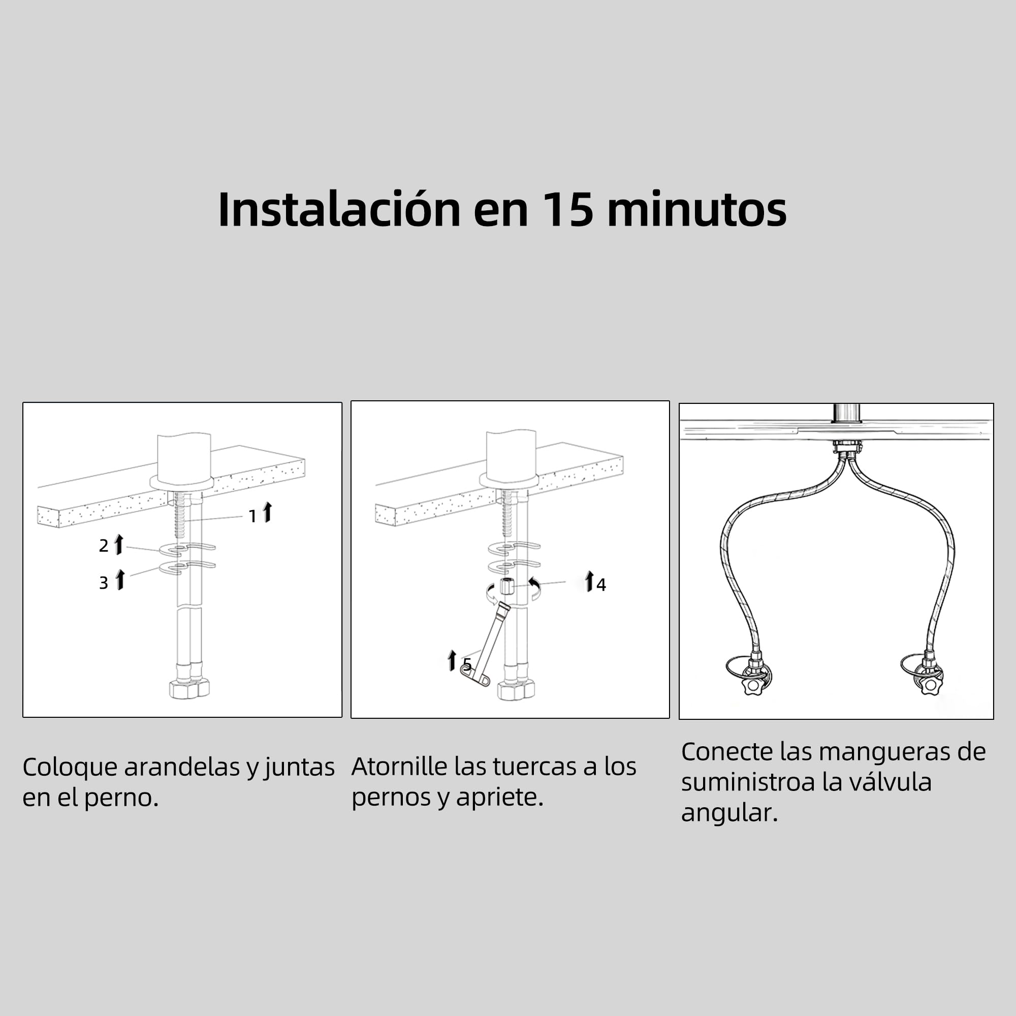 BELZ Grifo Lavabo Baño Monomando Bronce Negro | Ahorro de agua, silencioso y fácil instalación. Cartucho cerámico antifugas, conexión G3/8.
