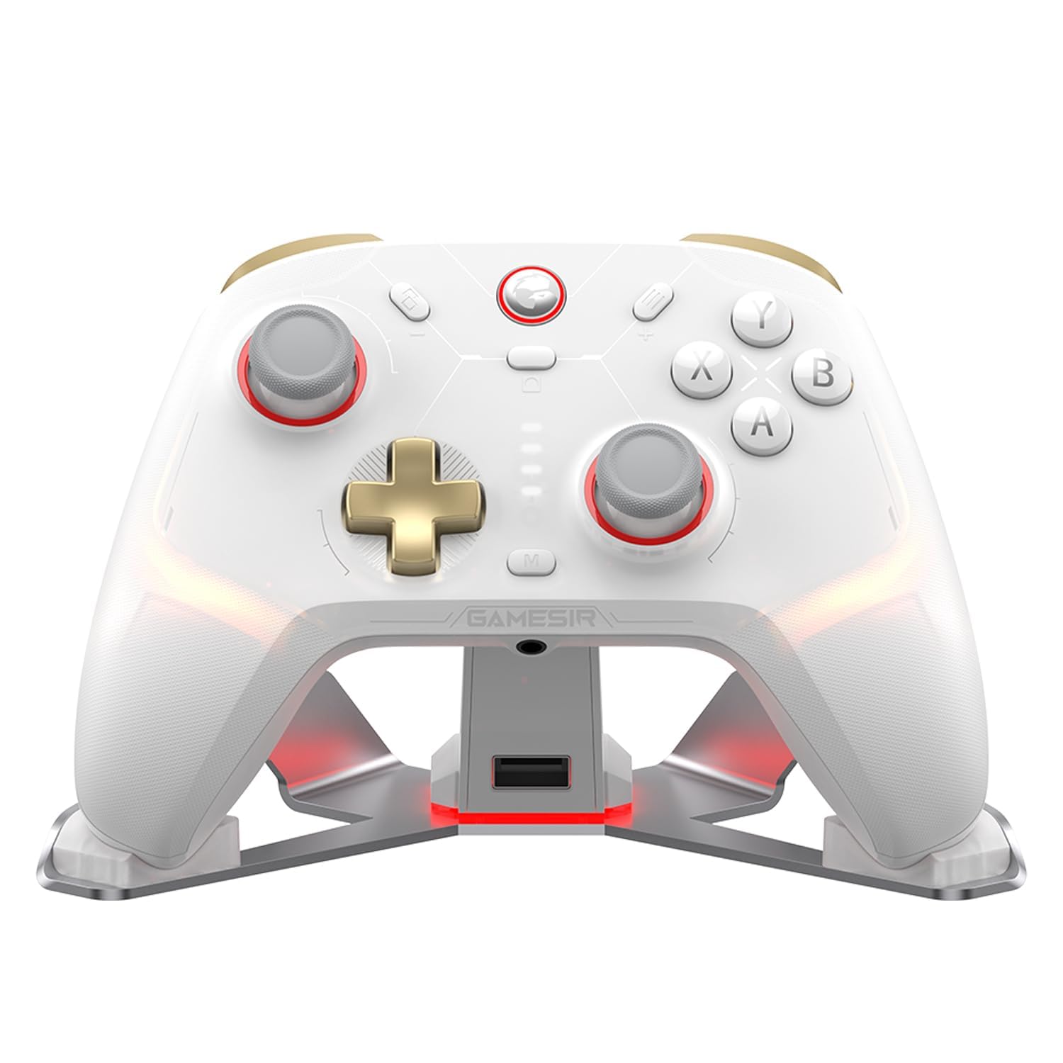 GameSir Cyclone 2 Multiplatform Wireless Controller- TMR Electromagnetic Joysticks&Hall Effect Switch triggers,6-axis Gyro Gaming Controller with Charging Dock for Switch/PC/iOS/Android/Steam - White