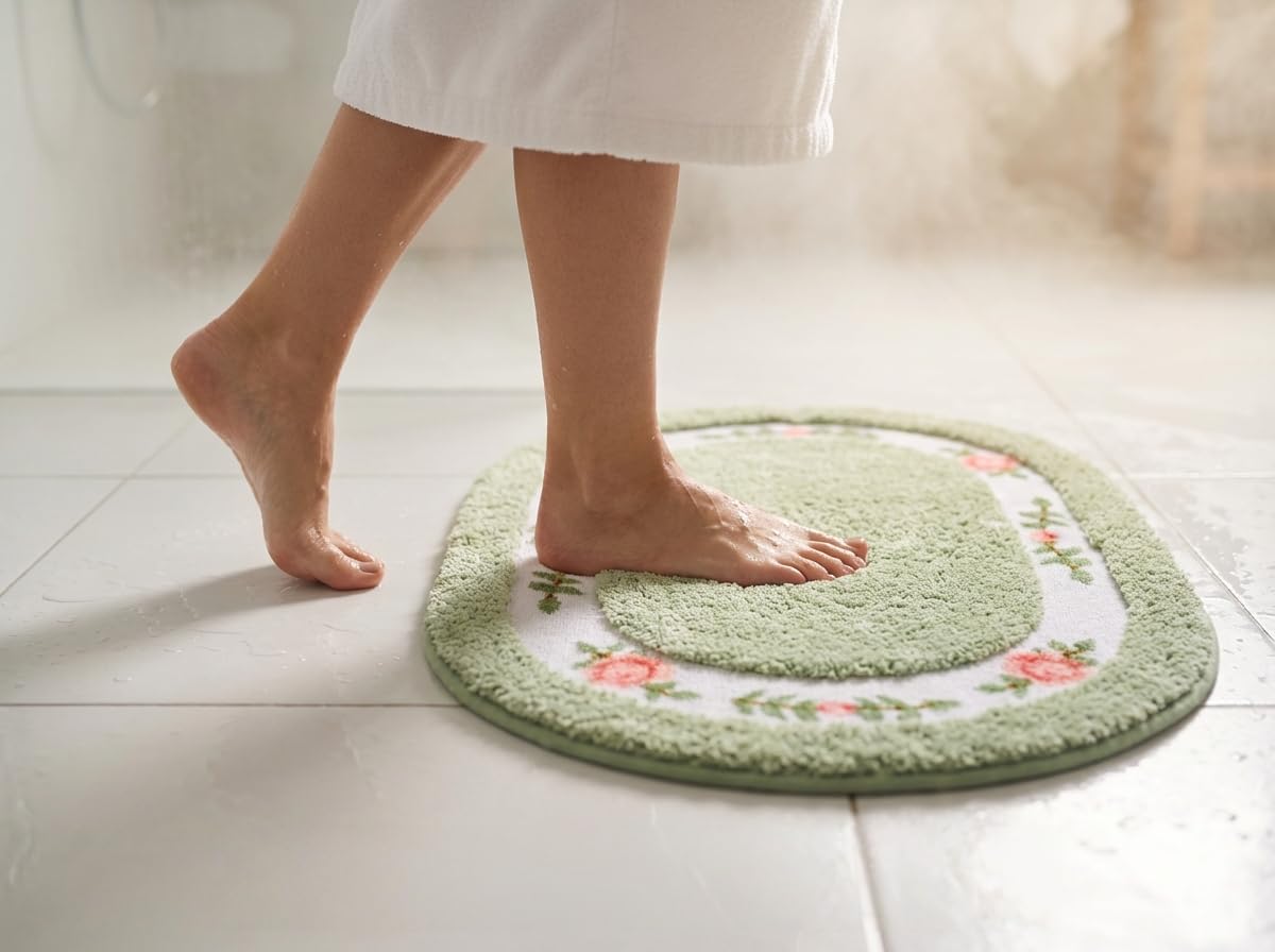 Sytian Cute Area Rugs for Bedroom Bathroom Living Room Nice Rose Flower Bath ...