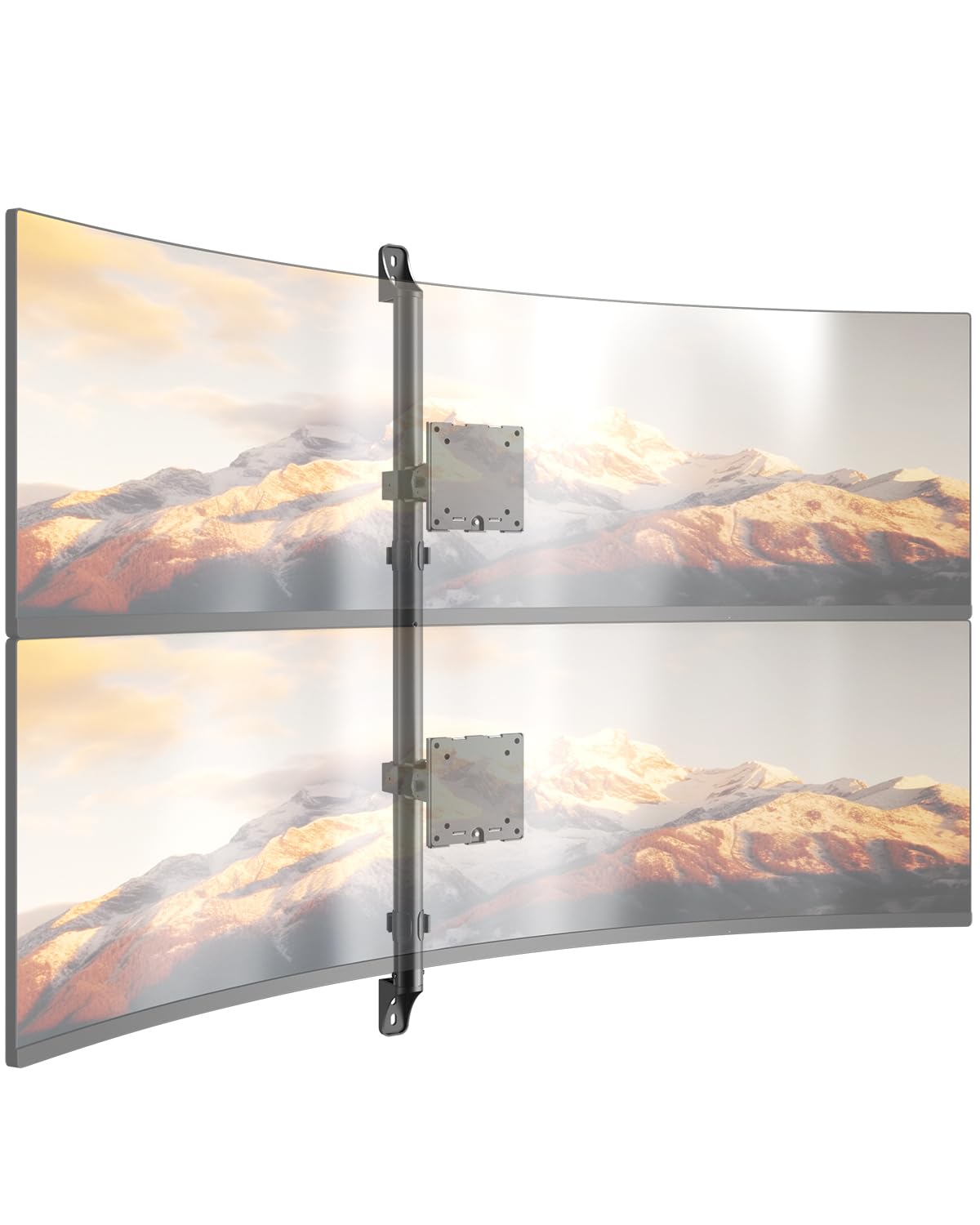 Supporto Da Parete Per 2 Monitor, Adatto A Schermi Piatti E Curvi Da 17 A 49 Pollici, 20 Kg Per Braccio, Supporto Da Parete Regolabile In Altezza, Vesa 75/100 Mm, Nero