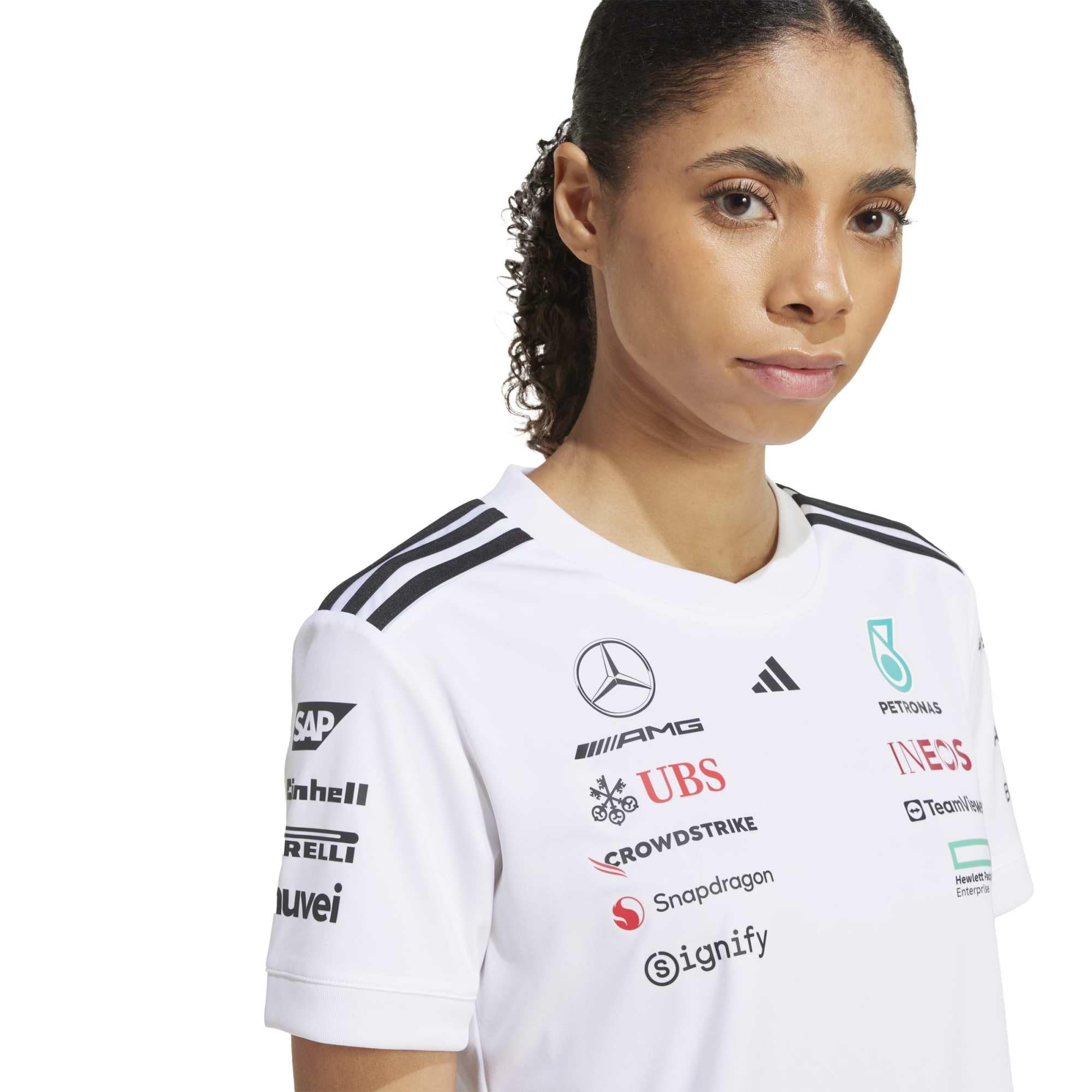 adidas Mercedes - Amg Petronas Formula One Team Driver Jersey White Women Camiseta (Manga Corta) Mujer (Pack de 1)
