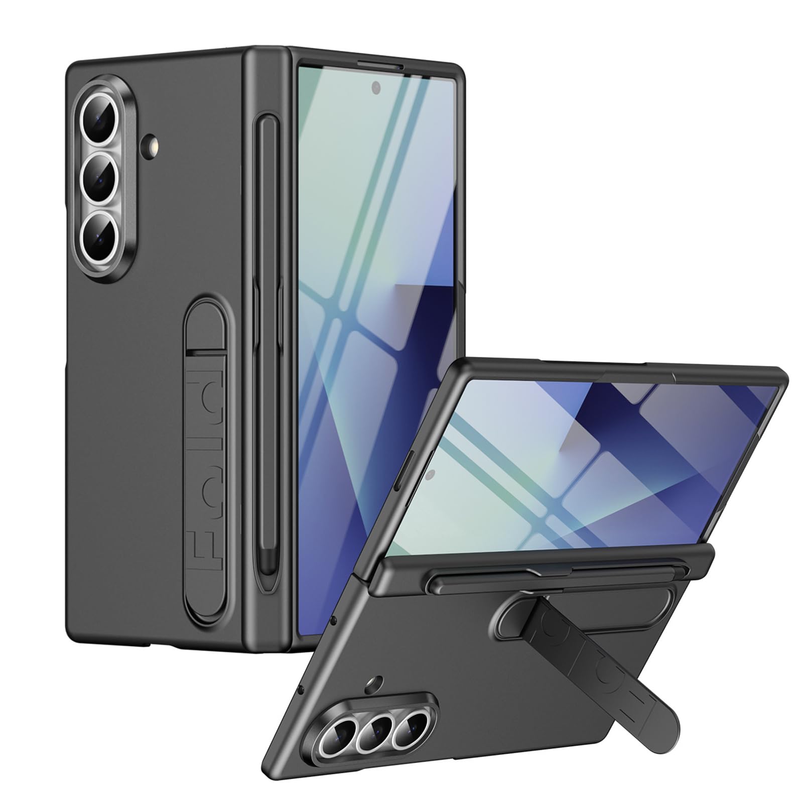 Etui do Samsung Galaxy Z Fold 7, składany uchwyt na zamek błyskawiczny odporny na zarysowania etui na długopis pełna ochrona etui, szary, składany 7