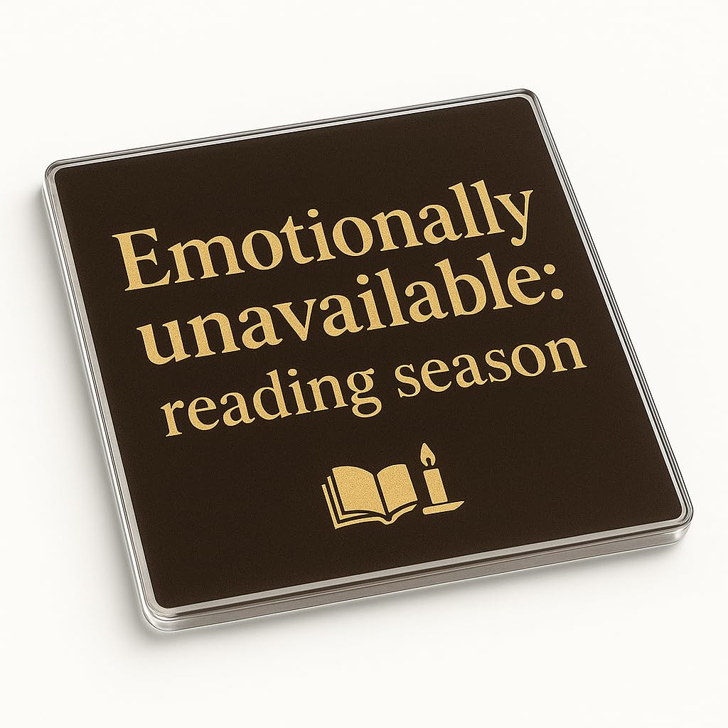 Dark Academia Acrylic Coaster Gift - Elegantly Designed for Book Lovers, Perfect for Coffee Enthusiasts, Literary Home Decor