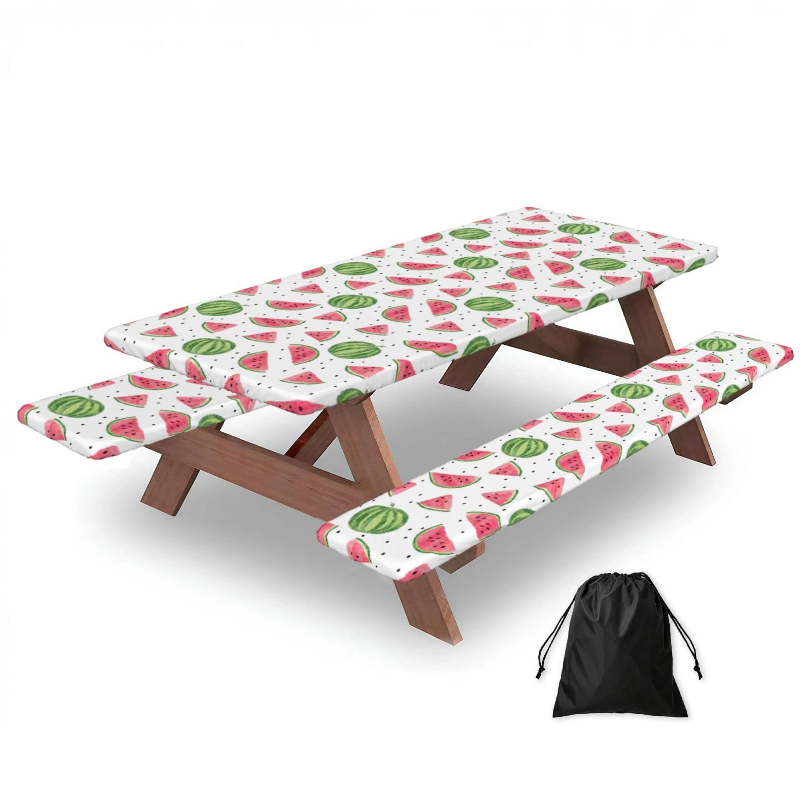 AYYQWE Watermelon Fresh Fruit Print Picnic Table Bench Cover Outdoor Garden Party Decor Daily Accessory Gift
