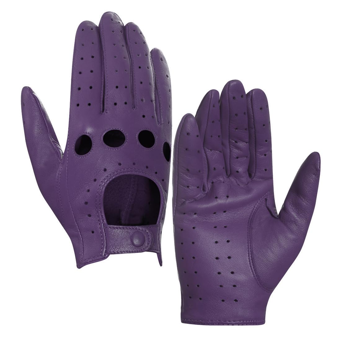 Harssidanzar Donna Guanti da guida in pelle senza dita da Mezzo dito sfoderato in montone GL012