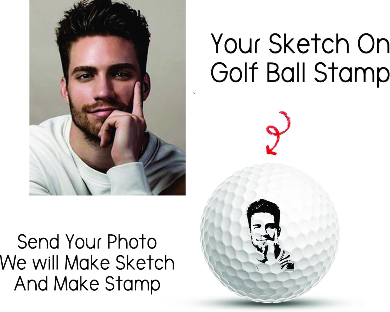 Custom Portrait Golf Stamp Custom Golf Stamp Gift for Dad- Golf Gift for Men- Personalized Golfer Stamp, Stamp for Golfers, Gifts for Golfer Golf Ball Marking Tool Golf Accessories