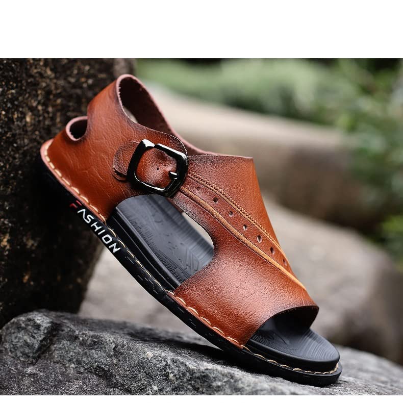 Sandals Men Classic Walking Slippers Outdoor Casual Slides Lightweight Comfortable Slippers Beach Shoes(40 Code)4